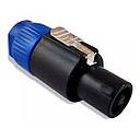 Conector Speakon Macho MXT 4 Vias Com Trava MX-SPK4 Azul Curto 64.1.629