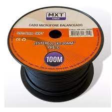 Cabo MXT 2x0,20 Microfone Stereo Balanceado  Preto 6mm 8.1.90