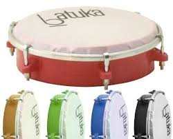 Tamborim Luen Batuka 6 Polegadas Abs Colorido Pele Leitosa