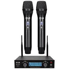 Microfone Sem Fio Dylan DW-902 Power Duplo Mao UHF