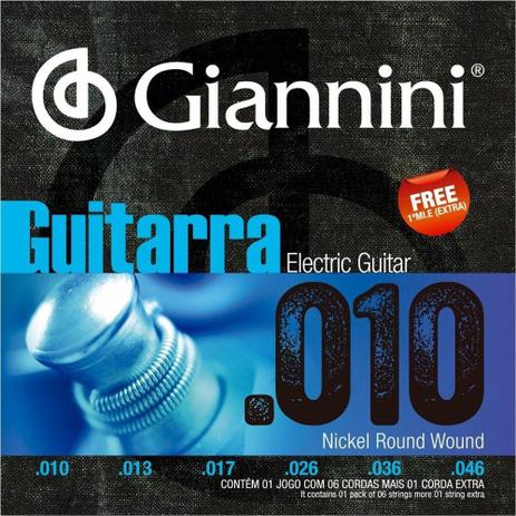 Encordoamento Guitarra Giannini GEEGST10 010 Niquel