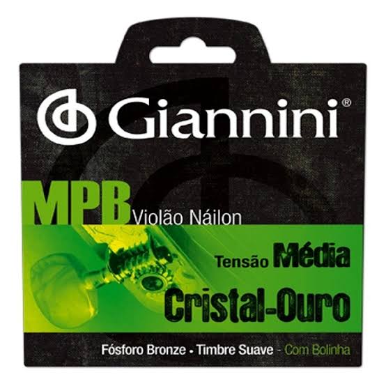 Encordoamento Violao Nylon Giannini MPB GENWG Tensao Media Cristal Ouro Com Bolinha
