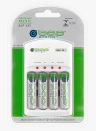 Carregador de Pilhas BAP-550 Com 4 Pilhas AA